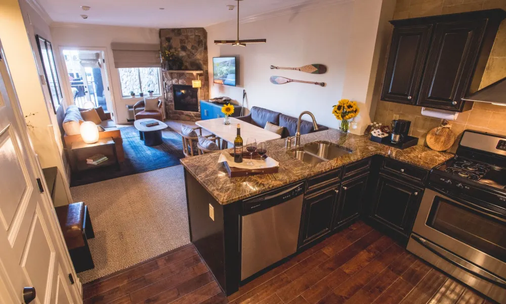 Living area in 1 bedroom suite in Grand Cascades Lodge