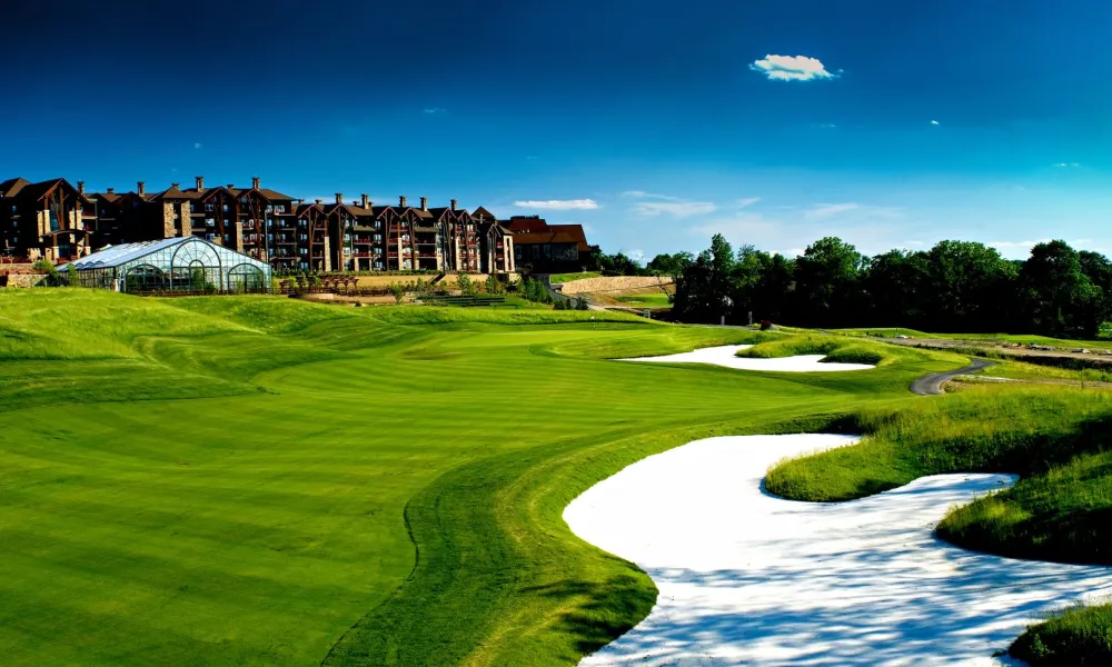 The fairway of Cascades Golf Course at Crystal Springs Resort