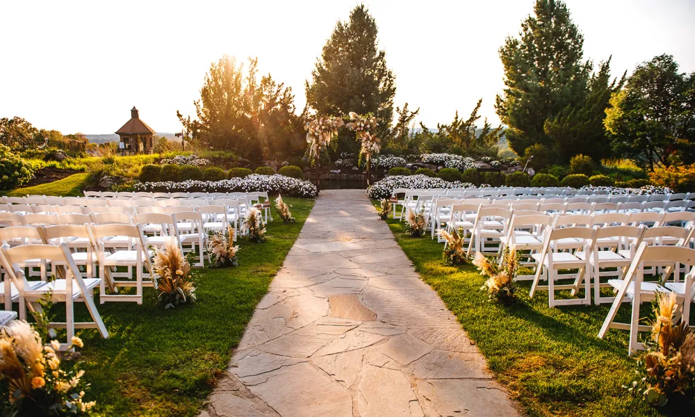 Wedding Garden ceremony space at Crystal Springs Country Club. 