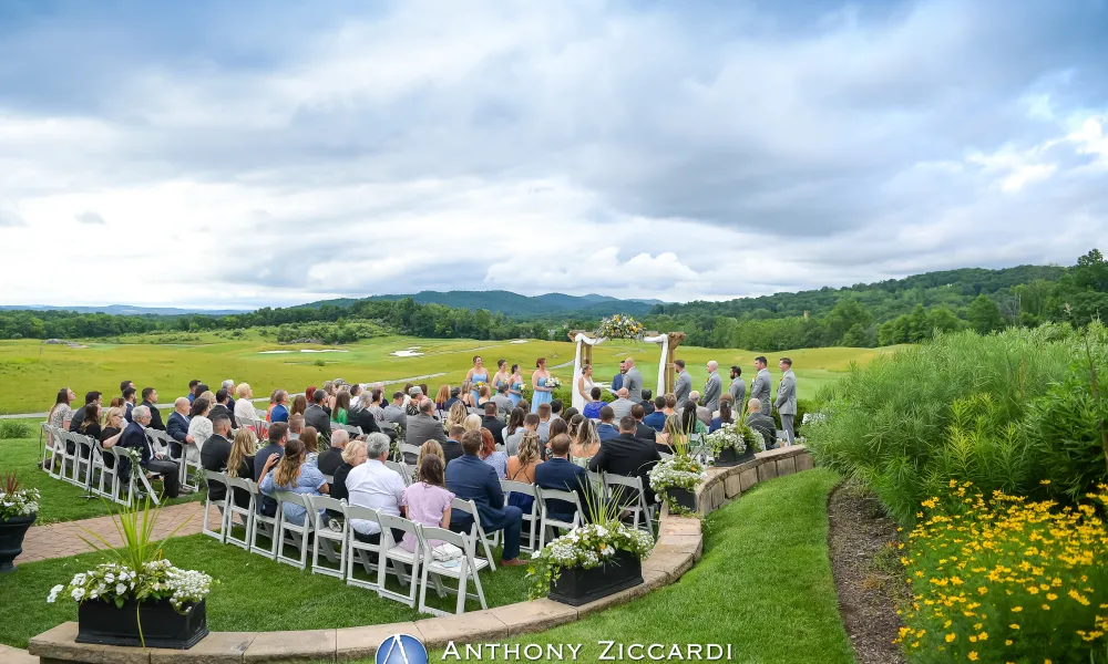 Wedding ceremony in the Ballyowen wedding garden.