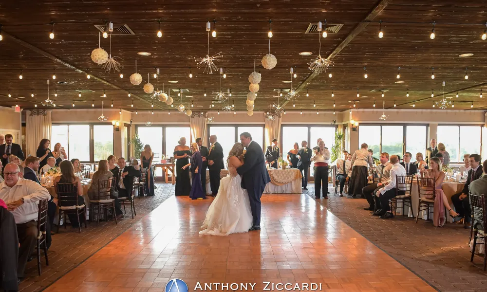 Bride dancing with father during her Ballyowen Bailigh Bluff House wedding reception.