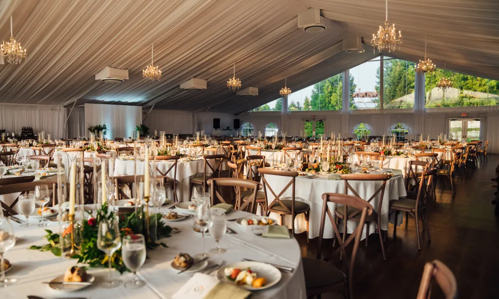 Wedding reception in Big Sky Pavillion.