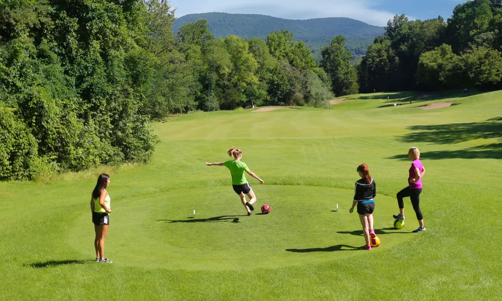 Group playing FootGolf at Minerals Golf Club.