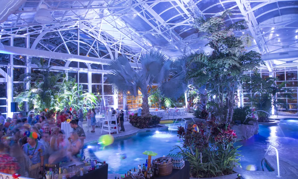 Biosphere Pool Complex at Grand Cascades Lodge during pool party