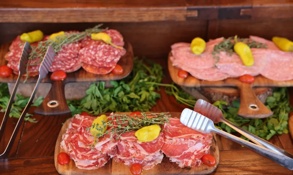 Meat display during Ballyowen cocktail hour