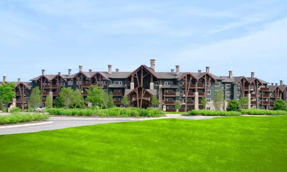 Front of Grand Cascades Lodge