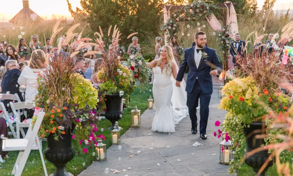 Wedding couple just married at Crystal Springs Resort