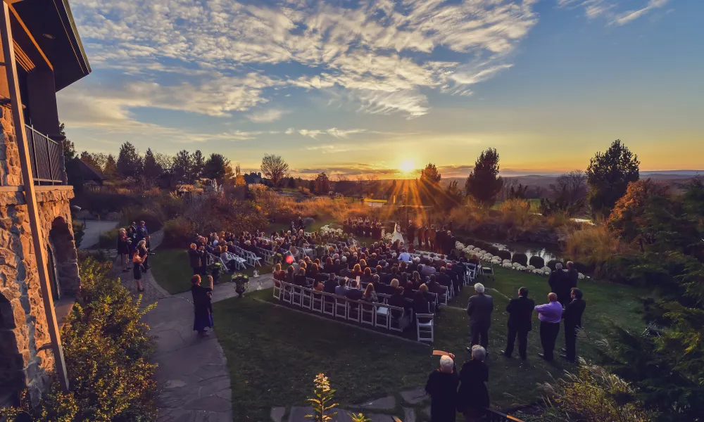 Sunset in Crystal Springs Wedding Garden