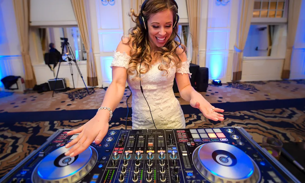 Bride DJing