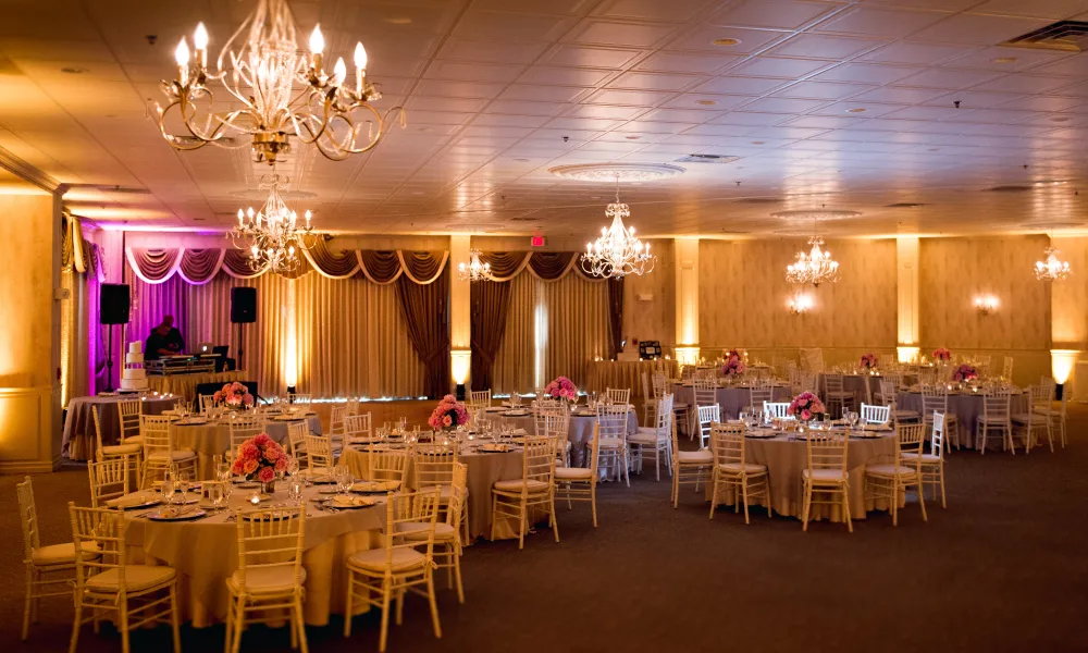 Diamond Ballroom wedding reception decor