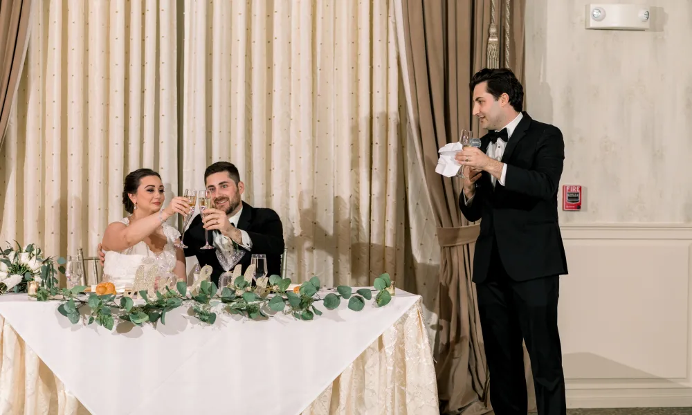 Speeches for Bride and Groom during wedding reception