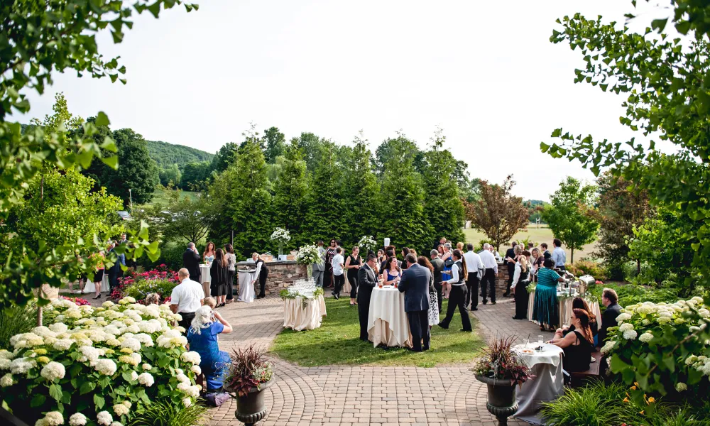 Overview of cocktail hour at Minerals Hotel at Crystal Springs Resort in NJ