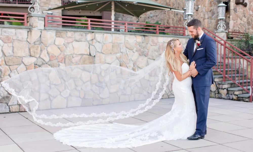 Bride and Groom at Grand Cascades Lodge