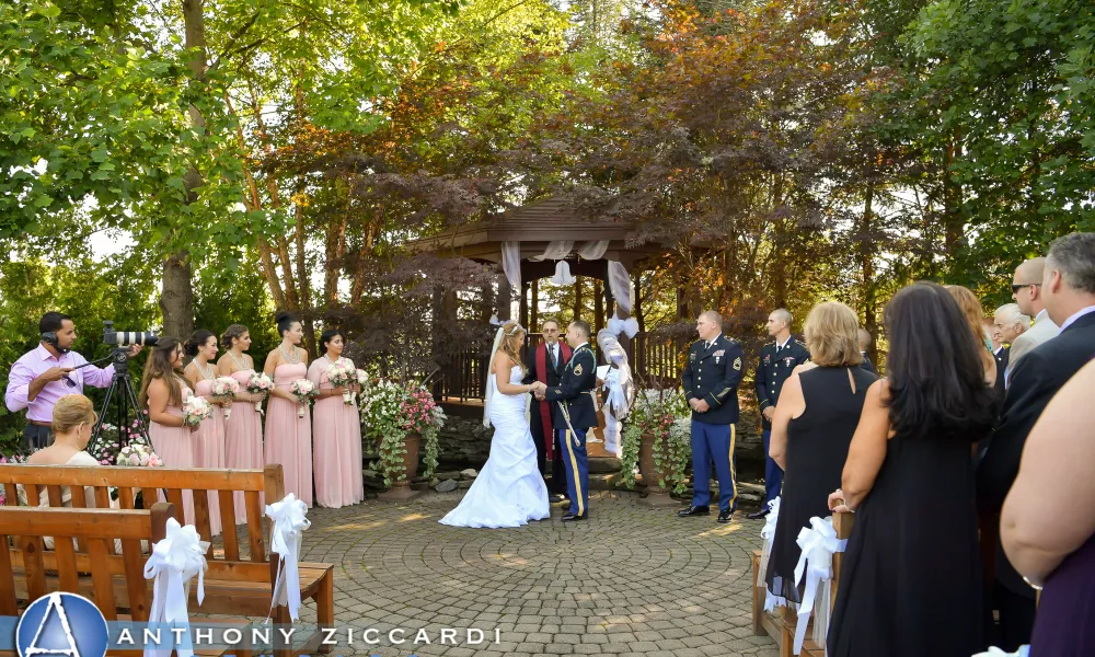 Outdoor military wedding at Crystal Springs Resort