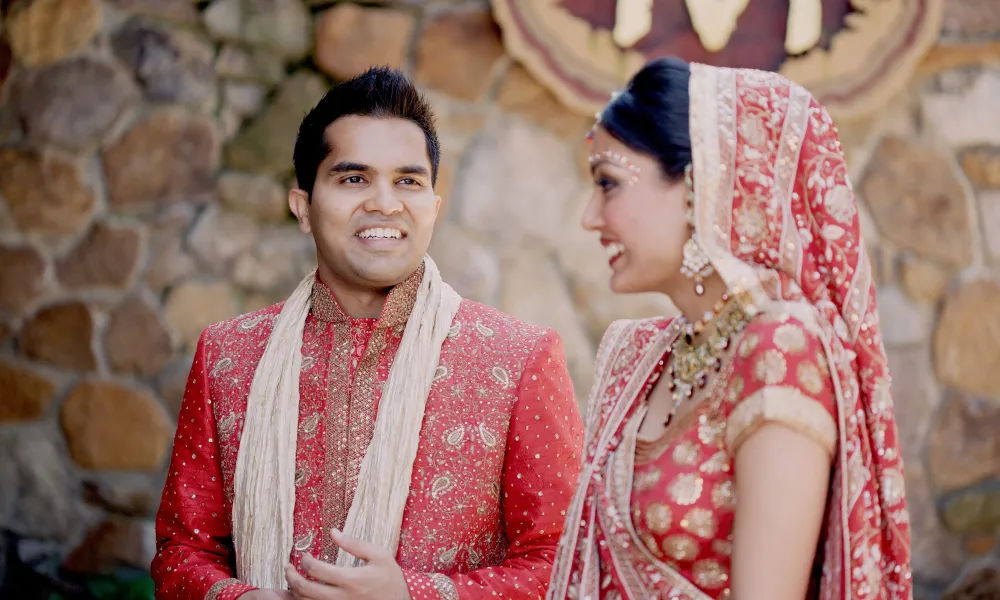 Indian bride and groom at Minerals Hotel