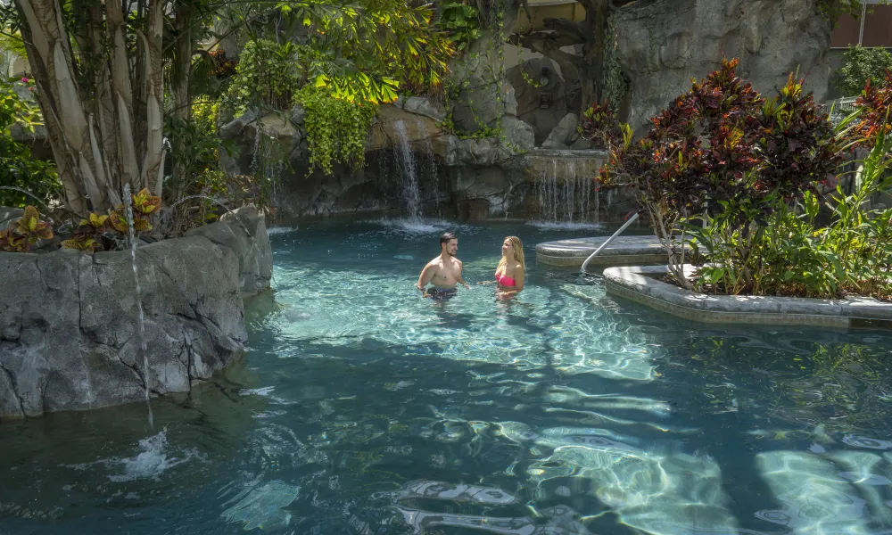 Couple in Biosphere Pool Complex