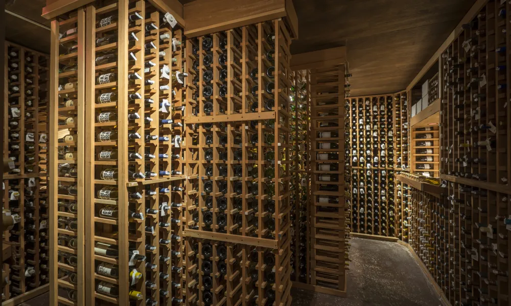 Wine cellar display room.