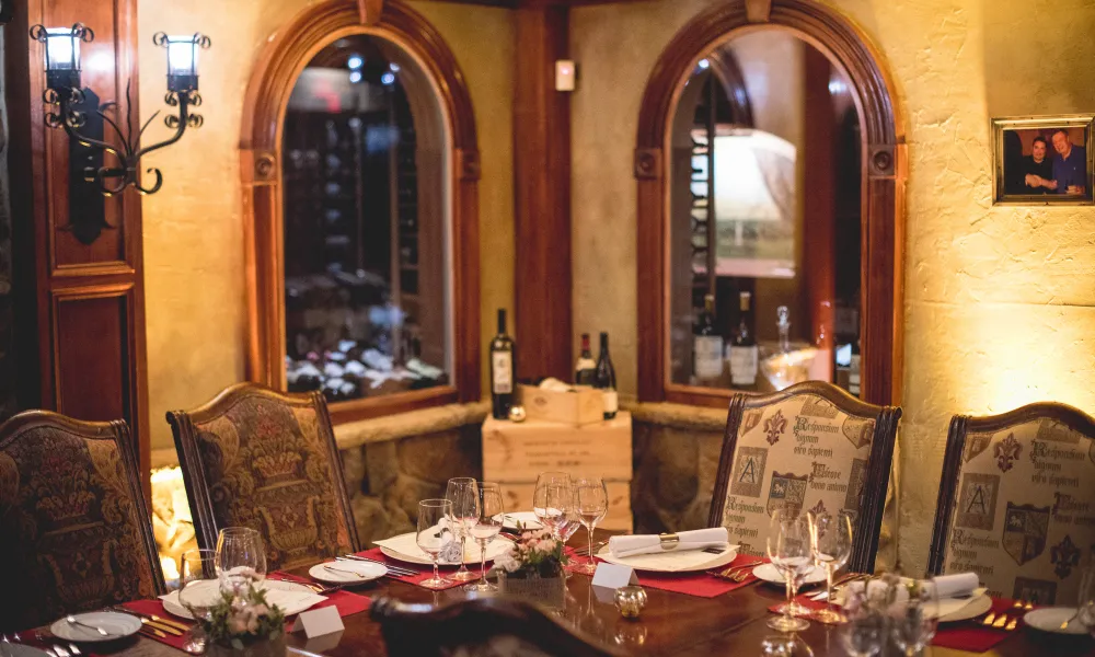 Wine Cellar dinner table 