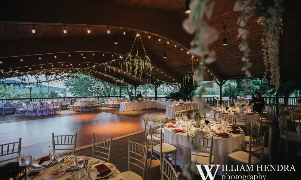 Sweetgrass Pavillion set up for wedding reception