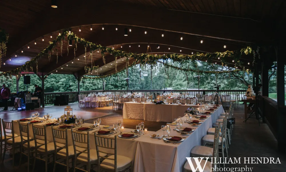 Sweetgrass Pavillion elegant set up for wedding reception