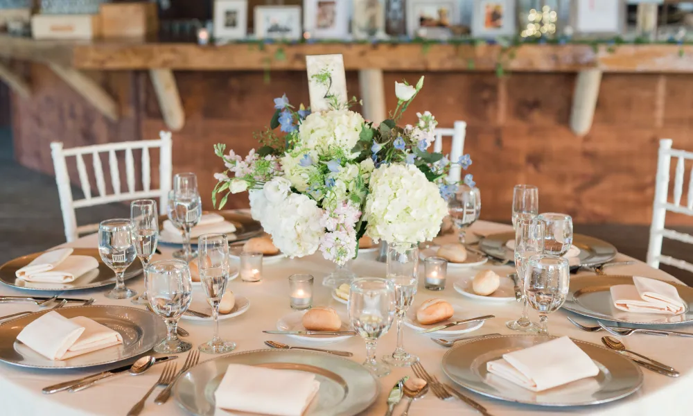 Table set for wedding reception 