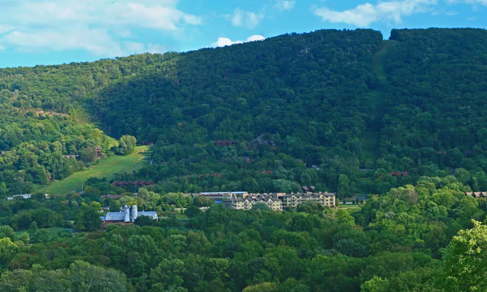 Mountain view behind Minerals Hotel