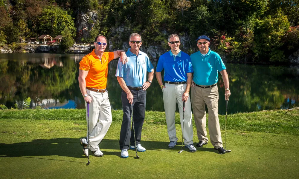 Guys having a good time at a golf resort in Sussex County