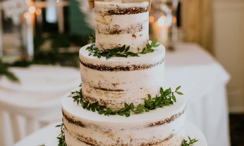 Wedding cake with two beach chairs on top