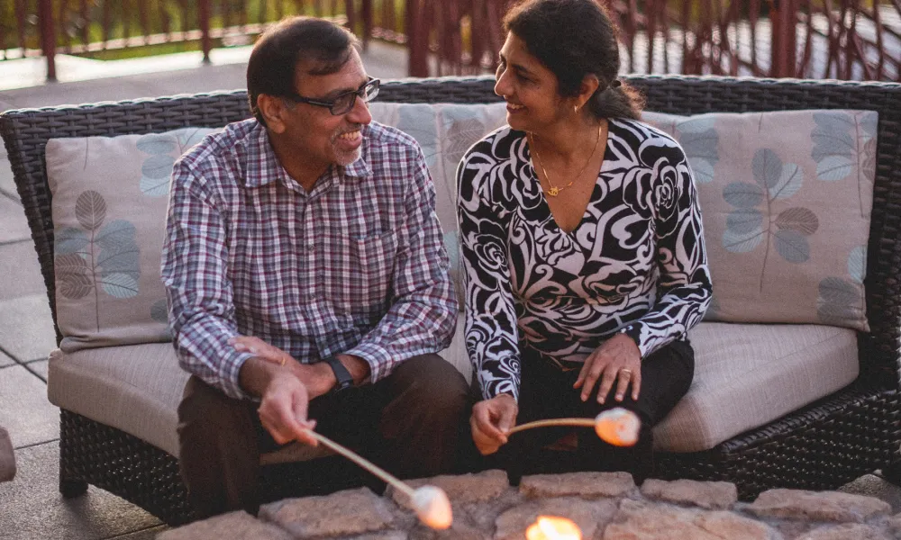 Couple Roasting Marshmallows