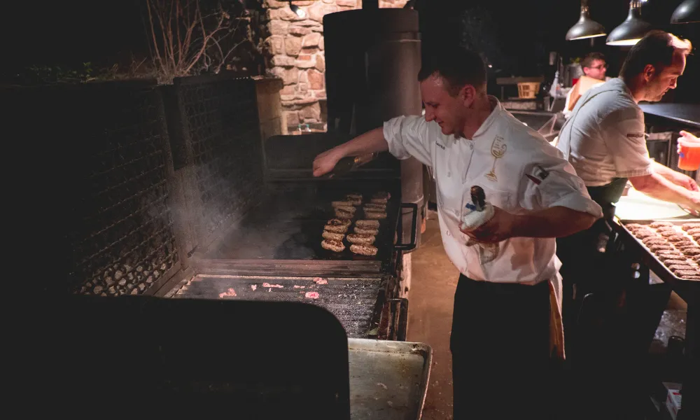 Chef cooking on the grill