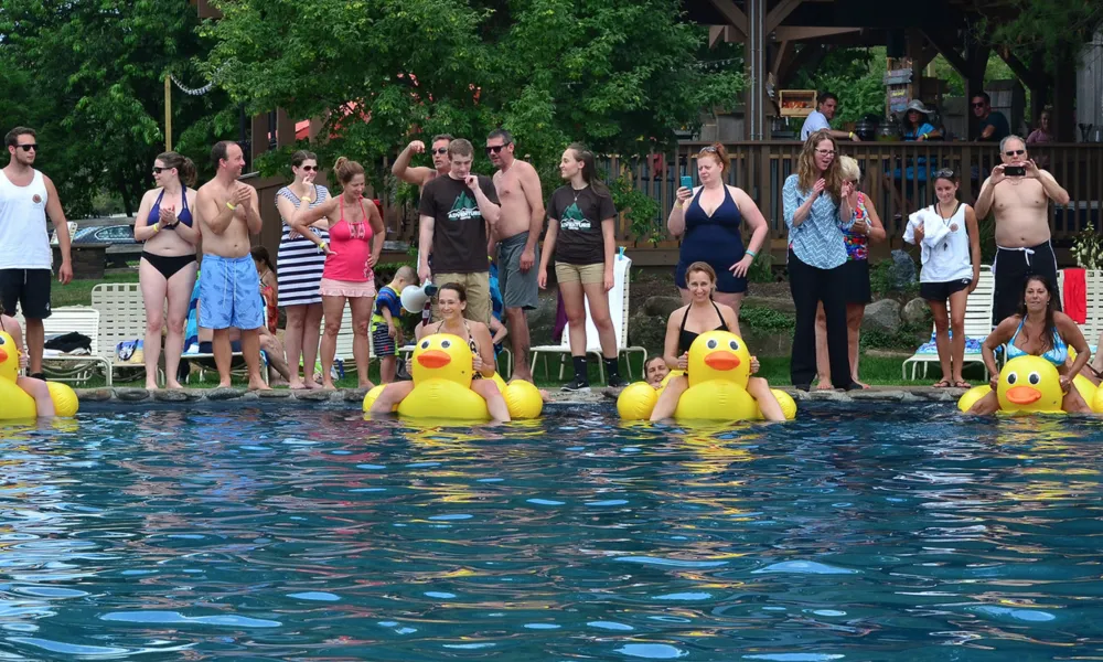 Duck Boat Races at Minerals Hotel near NYC.