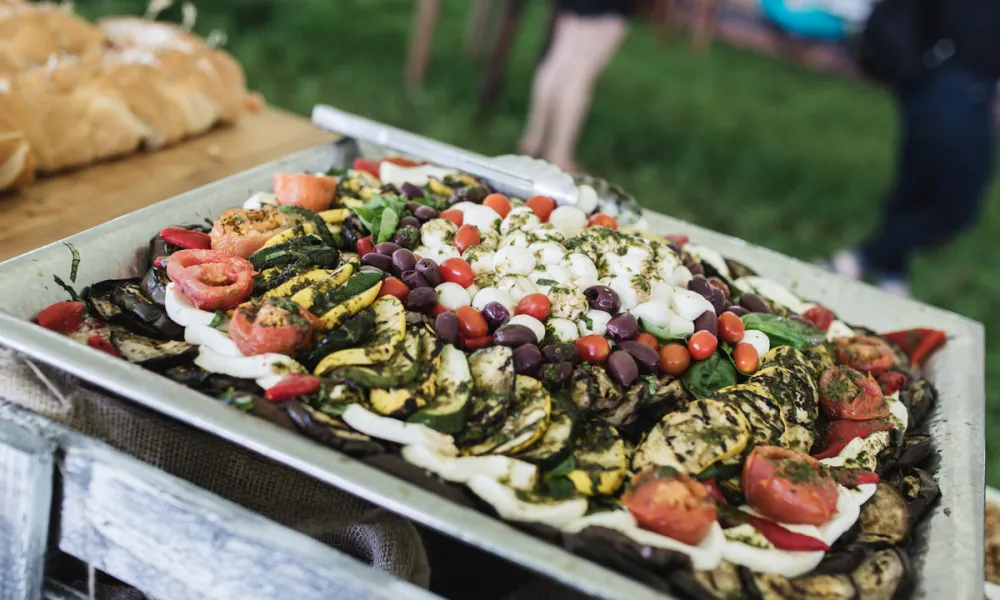 Catered Mozzarella and Vegetable Platter