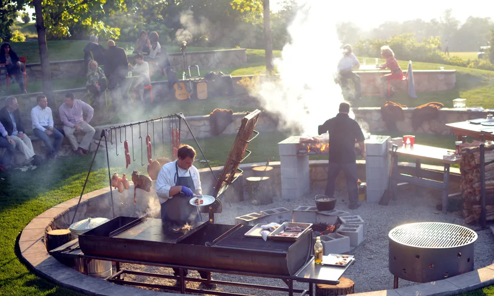 Barbecue at outdoor party