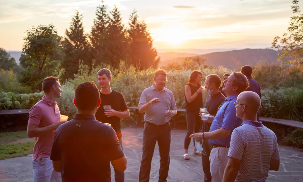 Outdoor gathering space with view