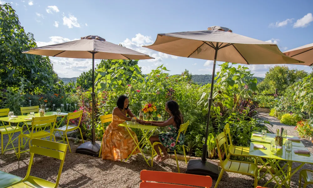 Girls enjoying a mother daughter lunch at Chef's Garden