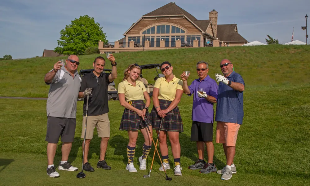 Group of people enjoying Hickory and Scotch outing at Ballyowen Golf Club