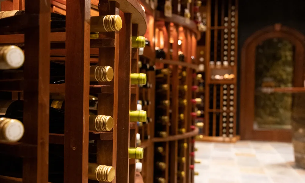 Wine racks in the Curator at Crystal Springs Resort in NJ