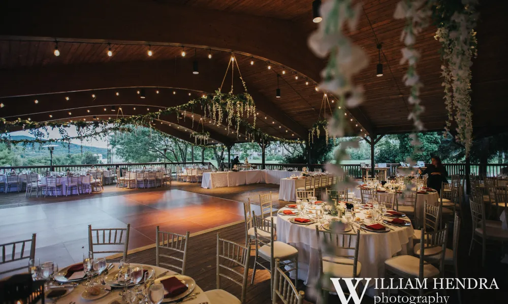 Sweetgrass Pavillion wedding reception set up and decorations