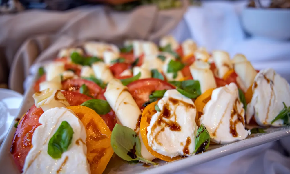 Black Bear catering featuring caprese dish