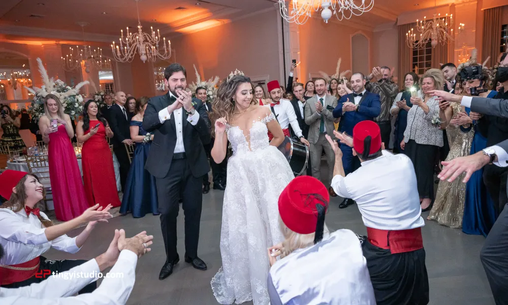 Bride and Groom in the middle of the dance floor