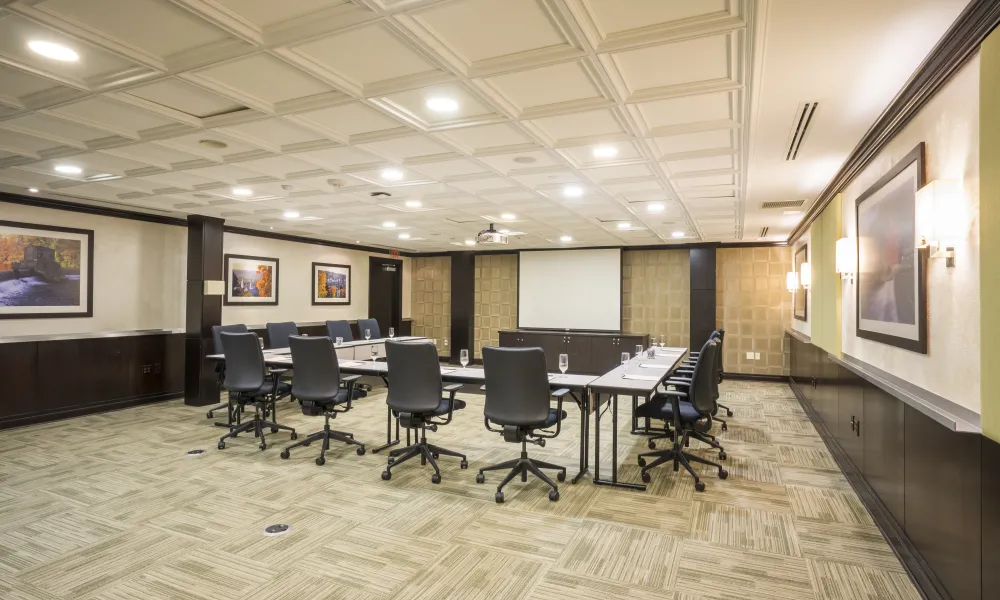 A meeting in the Flora Springs Room at Crystal Springs Resort