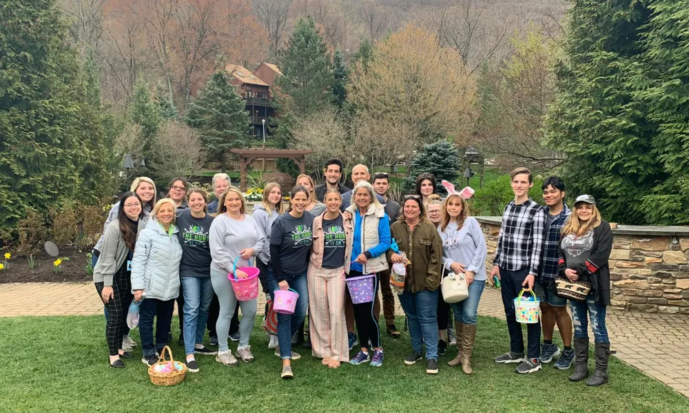 Crystal Springs Resort group photo at Employee Easter Egg Hunt