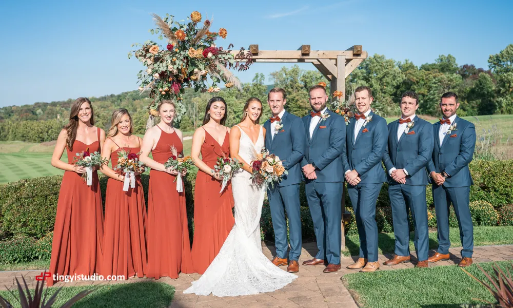 Wedding party at Ballyowen wedding garden