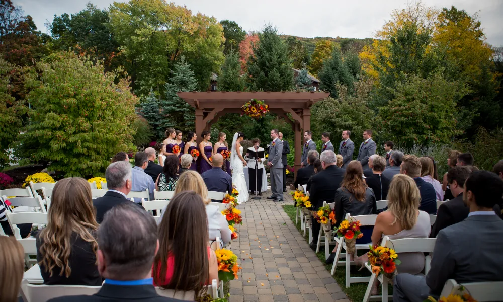 Wedding ceremony in the wedding garden at Minerals Hotel