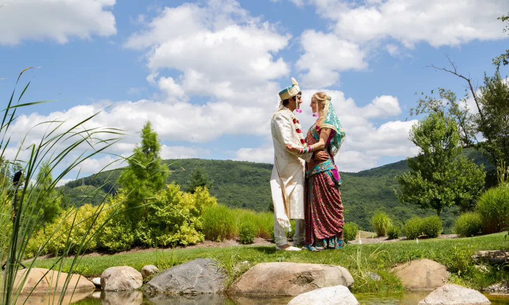 Indian wedding couple at Crystal Springs Resort