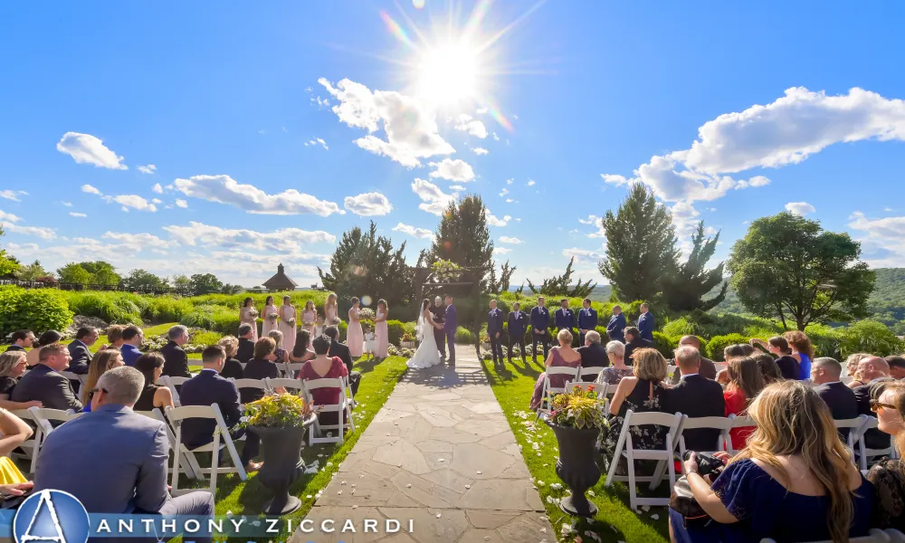 Wedding Ceremony in the wedding garden at Crystal Springs Resort