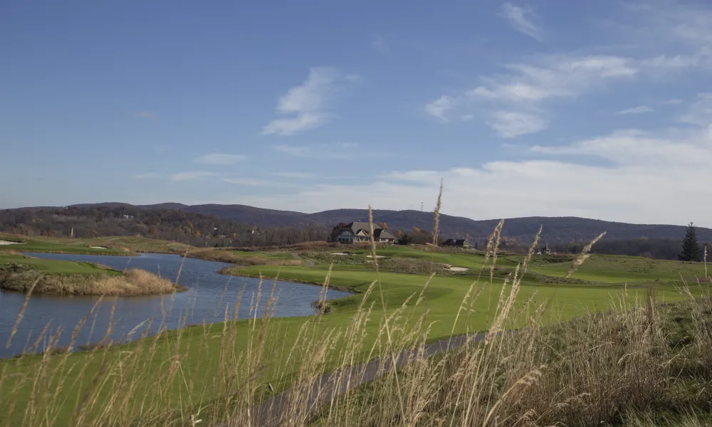 View of the Ballyowen Clubhouse at Crystal Springs Resort