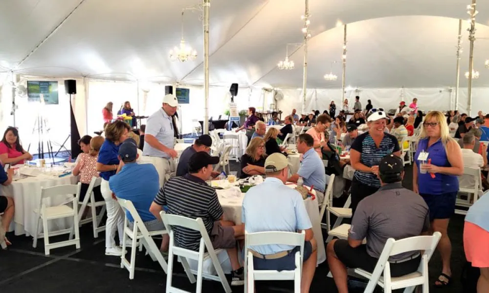 People socializing at an outing event at Crystal Springs Resort