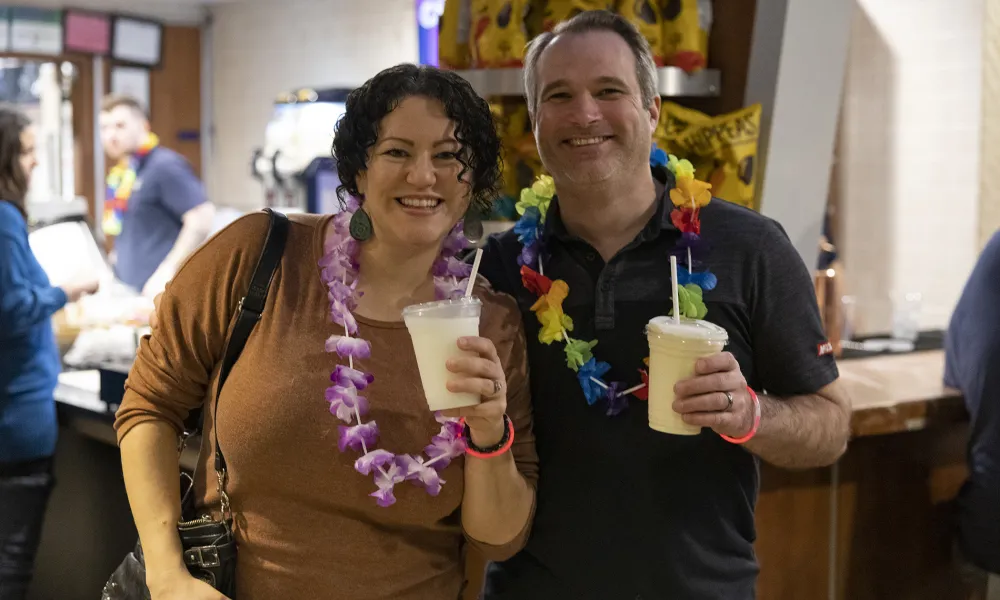 Couple enjoying drinks at the Biosphere at Crystal Springs Resort