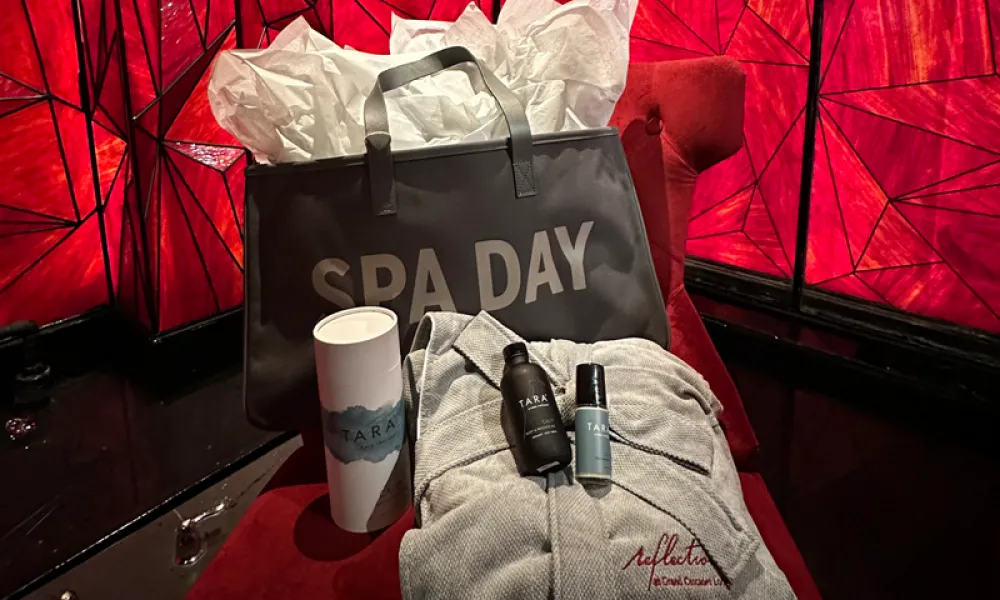 Spa day bundle featuring tara products, robe and more